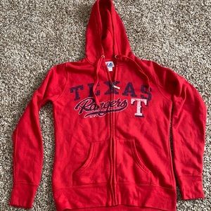 Texas rangers majestic zip up hoodie
